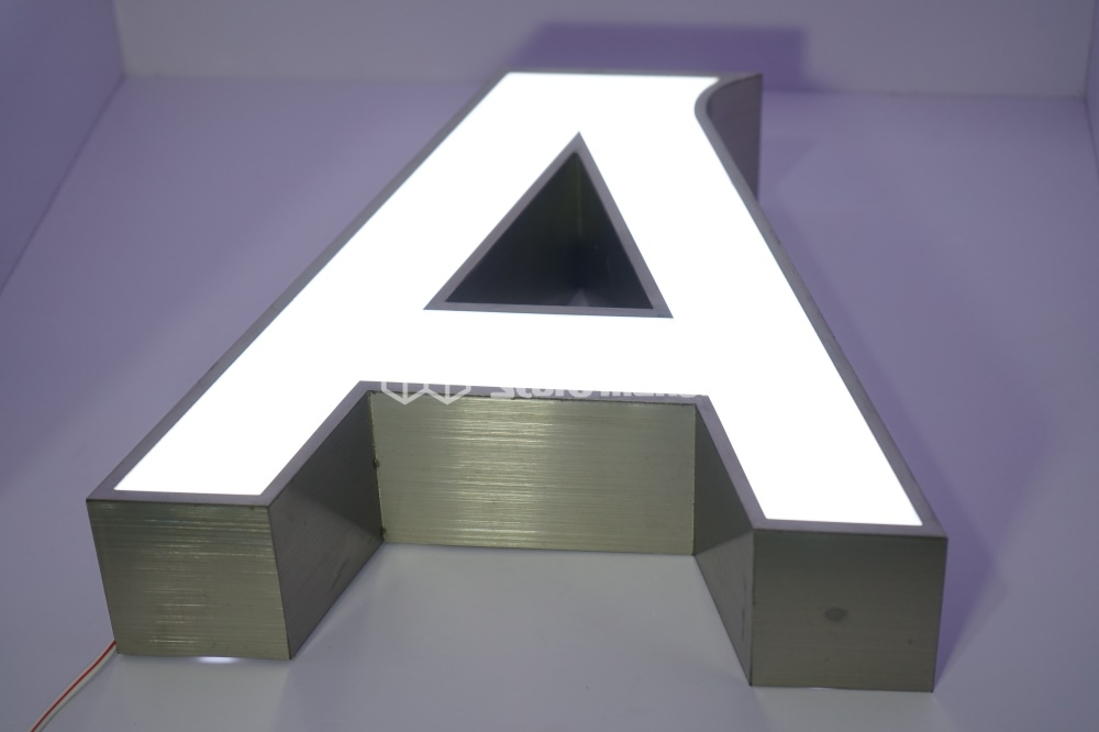acrylic with metal bending letters for brand